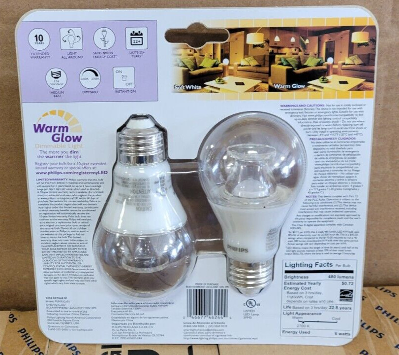 (Pack of 16) Philips A19 E26 (Medium) LED Bulb Soft White 40 Watt Equivalent