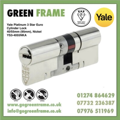 Yale Platinum 3 Sterne Eurozylinderschloss 40/55 (95mm) Nickel YS3-4055NKA
