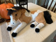 Vintage Dan Dee Tan And White Horse Or Pony Plush Stuffed Animal 20"