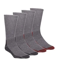 Realtree Men's / Women's Wool Blend 4-Pack Gray Crew Socks: Large Men's 7-12