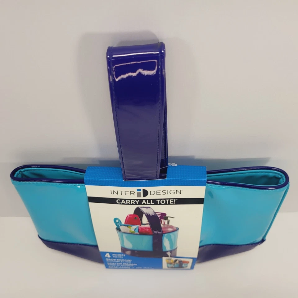 Bolso de Mano Inter Design, 4 Bolsillos, Resistente al Agua Vegano 2 Tonos Cuero Azul Foto 4 de 4