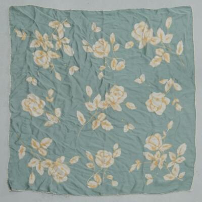 Giorgio Armani Le Collezioni Silk Scarf Square Soft Blue Green White Rose 34''