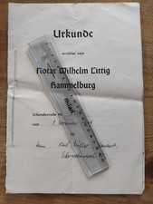 Alte URKUNDE 1949/50 HAMMELBURG / OBERESCHENBACH Notar/Landwirt Siegel-Oblate