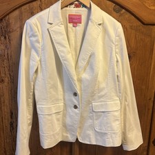 Banana Republic Trina Turk Summer Collection Women  s White Blazer Size 14