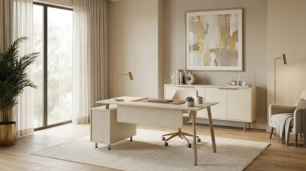 Modernes BüRo Set Hochwertig Schreibtisch Sideboard Kommode Premium-image