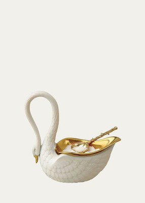 RARE NWT 100% Authentic L'Objet White Swan Salt Cellar Luxury Designer Premium