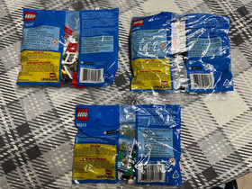 New Lego City Lot of 3 polybags 30347,30349,30313 Firetruck, Car, Garbage Truck