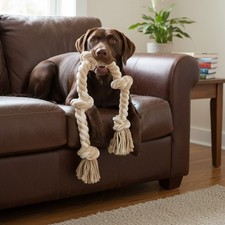 Hundespielzeug Seil Kauen robust Mittelgro&szlig;e Gro&szlig;e Hunde Tauziehen Knoten Bau...