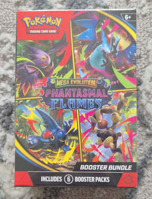 Neu/Sealed Pokémon TCG Mega Evolution Phantasmal Flames Booster Bundle 6 Pack