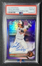 2022 Bowman Creed Willems 1st Purple Refractor Autograph /250 #CPA-CW Psa 10