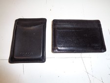 Coach Vintage Money clip card case holder wallet Black Lot of 2