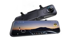 Pelsee P12 Pro 4K Dash Cam Rearview Mirror   Voice Control, Color Night Vision