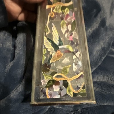 AMIA Studios Glass Hummingbird Decorative Box, Stained Glass, Bird Theme