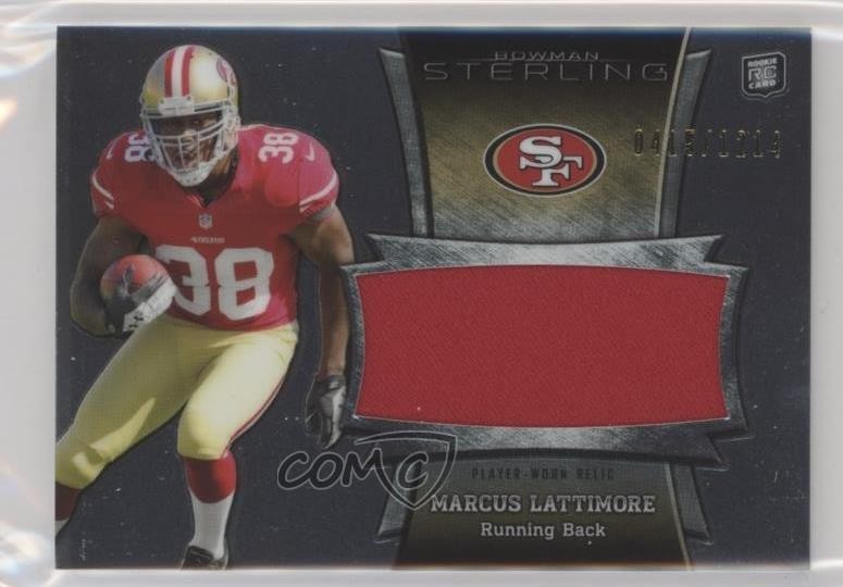 2013 Bowman Sterling Jumbo Rookie Relic /1214 Marcus Lattimore #BSJRR-ML RC r9d