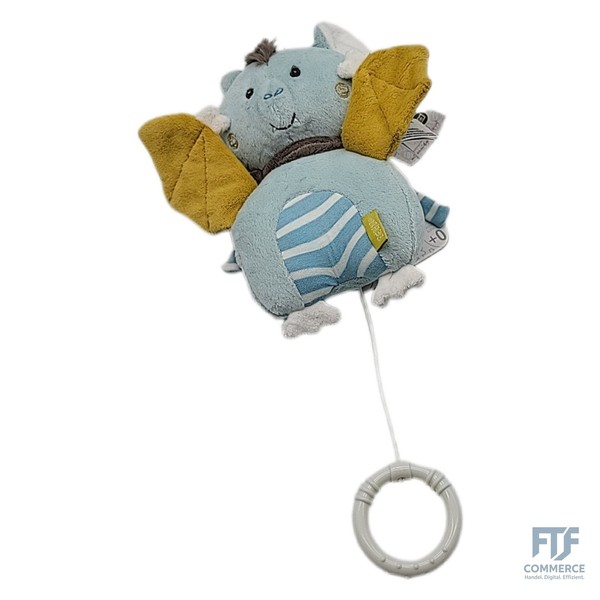Fehn Spieluhr Fledermaus - Kuscheltier & Einschlafhilfe: Aufzieh-Spieluhr Mit Sa-image