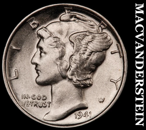 1941 Silver Mercury Dime-Uncirculated Lustrous No Reserve #i2807