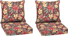 Arden 2-Pack Weather-Proof Deep Seat Cushions 24x24 in Ruby Clarissa