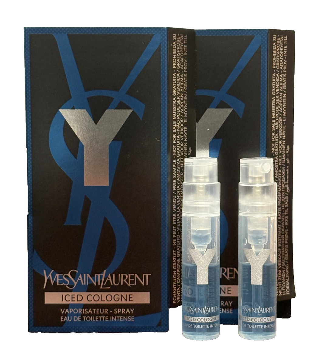 2x Y ICED COLOGNE YSL YVES SAINT LAURENT 0.04oz / 1.2ml EDT