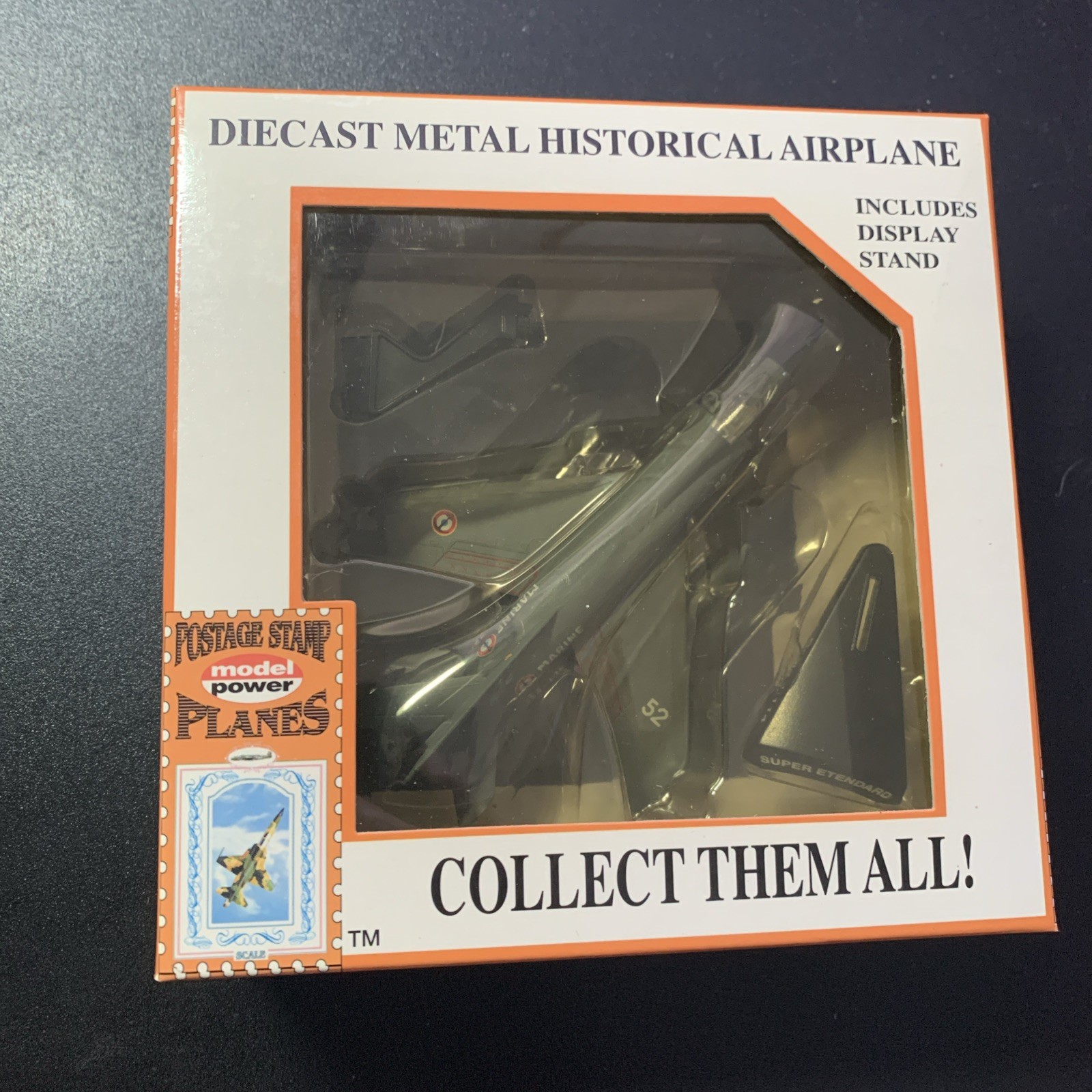 Model Power 5370 Super Etendard Jet 1:100 Diecast Postage Stamp Plane NIB Vtg