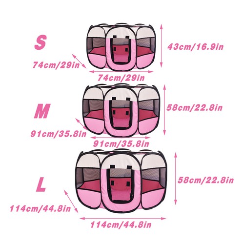 Foldable 8-Panel Pet Playpen Breathable Portable Pet Tent for Indoor Outdoor AU - Bild 12 von 22