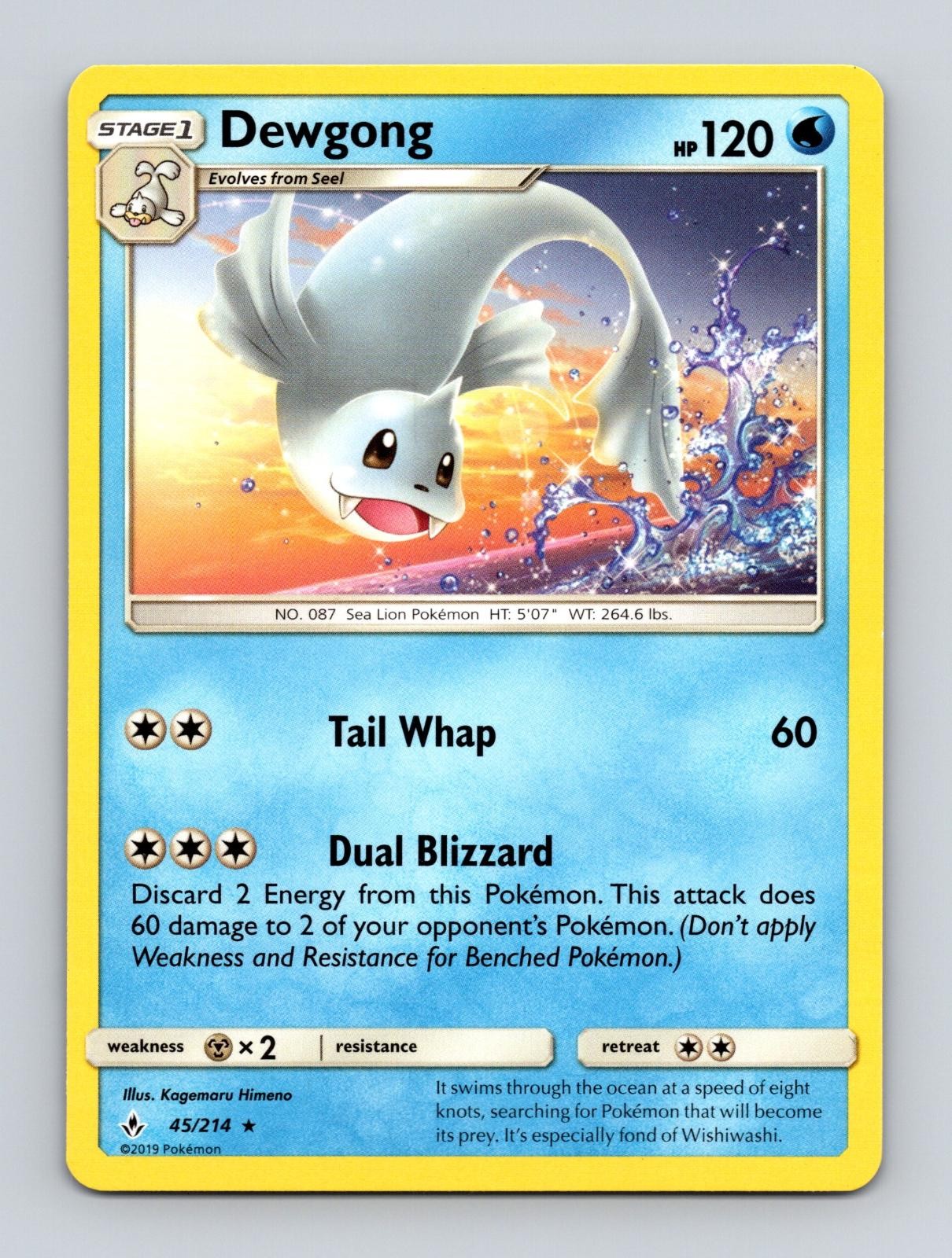 Dewgong 45/214 Rare Unbroken Bonds Pokemon Near Mint NM