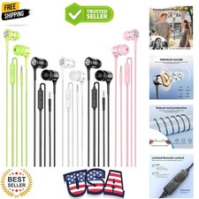 Wired Earbuds with Microphone 5 Pack, in-Ear Headphones with Heavy Bass, High...