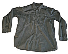 Men's Eddie Bauer T2XL Button Down Pockets Long Sleeve Dark Green Shirt Sporty