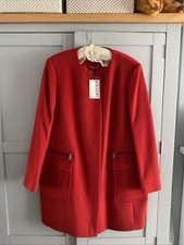Red/Rust Coat Size 18 by Jaeger 100% Wool Fully Lined Excellent Condition