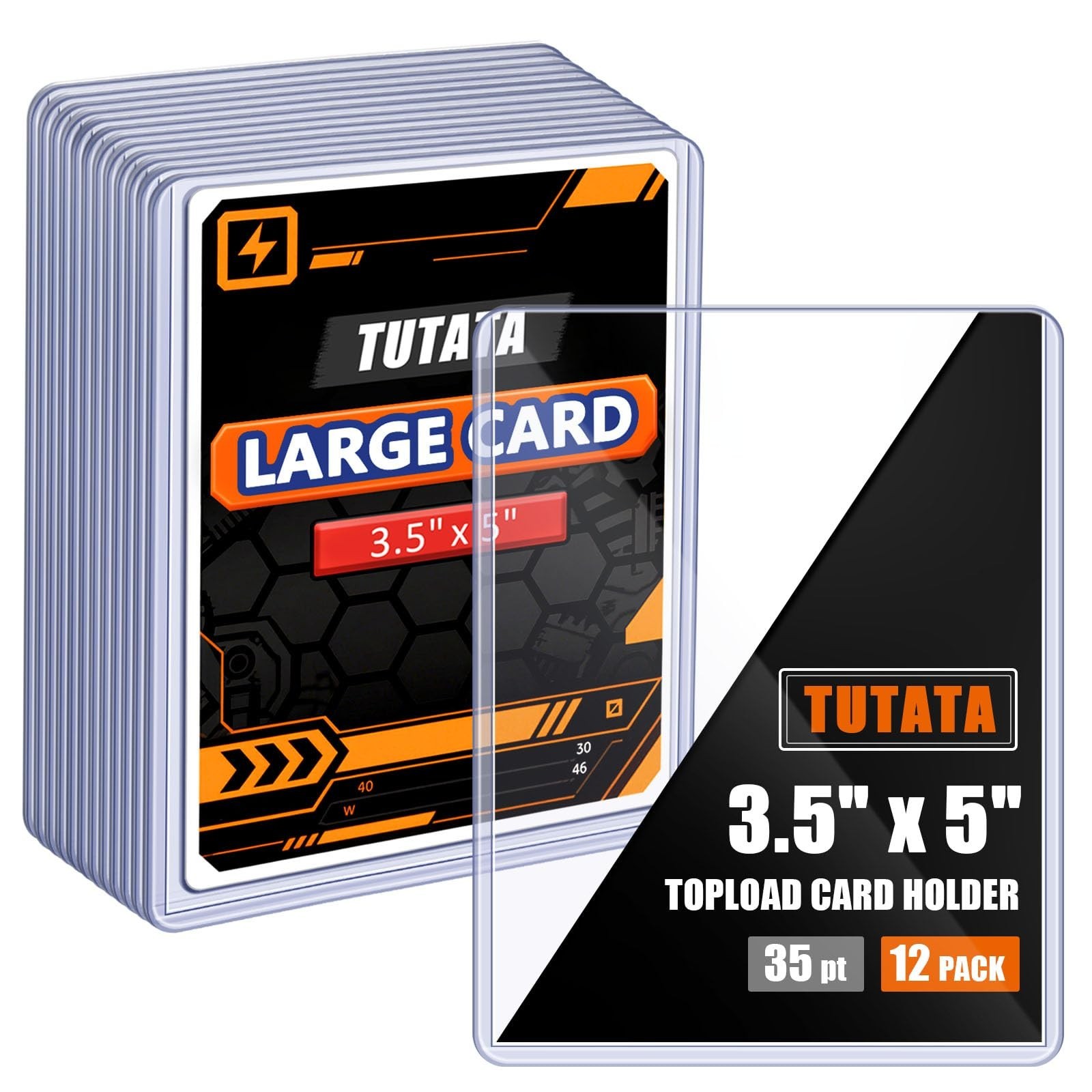 3.5x5 Inches Oversize Card Topload Holders – 12 Pack, Premium Top Loaders