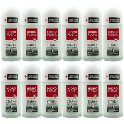 Hidrofugal Stark + Anti Flecken Deo Roll On 12 x 50ml gegen Flecken auf Kleidung