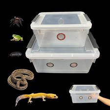 2 PCS Large Reptile Feeding Box Snake Breeding Plastic Tank For Gecko Tarantula