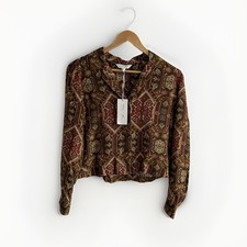 Sienna Miller x Marks & Spencer Aztec Shirt Blouse UK 6 Brown Boho Viscose BNWT