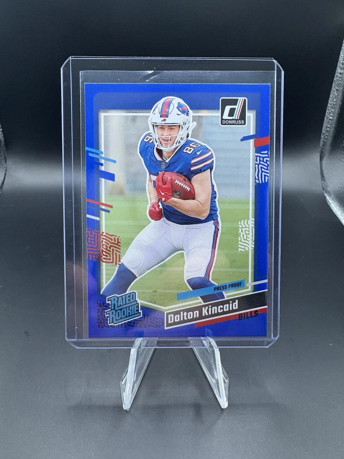 2023 Panini Donruss - Rated Rookie Dalton Kincaid #308 Press Proof Blue (RC)