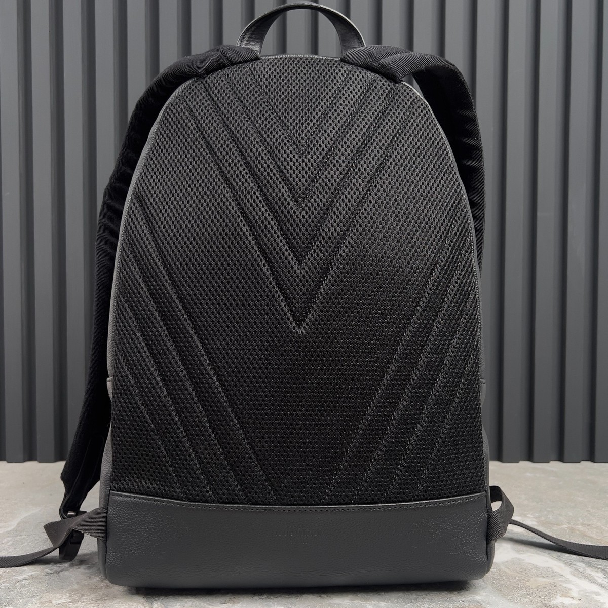 Louis Vuitton Aerogram Takeoff Backpack #294800L21B Louis Vuitton Black Grained Calfskin Aerogram Takeoff  main image 3