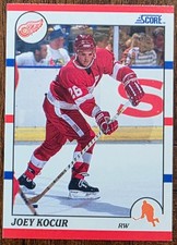 1990-91 SCORE AMERICAN JOEY KOCUR DETROIT RED WINGS ROOKIE CARD #201 NM/MT