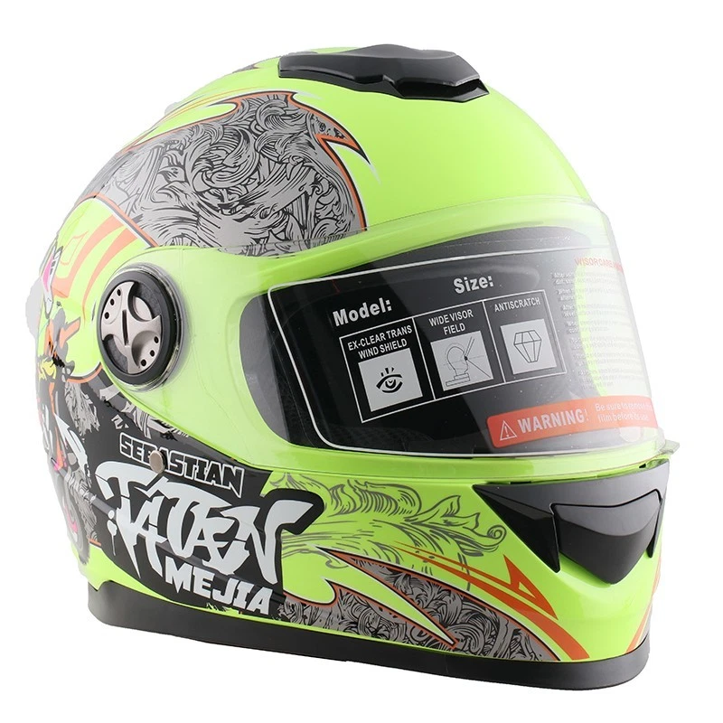 Integralhelm Helm Kinderhelm Motorradhelm Motorrad Jethelm Crosshelm Mejia Gelb - Bild 4 von 4