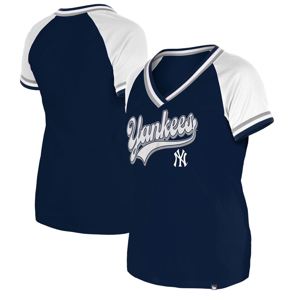 ☆YALE☆ BASEBALL TAPING V NECK RAGLAN TSHIRT NAVY JADE GRE ☆YALE☆ BASEBALL TAPING V NECK RAGLAN TSHIRT NAVY JADE GRE