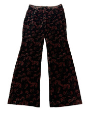Zara The Charlotte Pants L NWT Burnout Velvet Floral Wide Leg Holiday Party