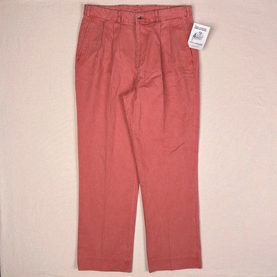 Vintage 70s Nobby Shop Pleated Chino Pants Mens 36x32 Classic Nantucket Red USA