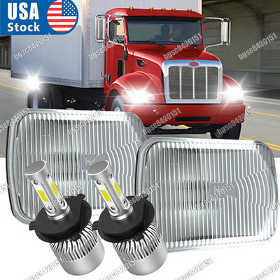 NEW fit for Peterbilt 330 1995-2005 Truck 2x 7x6'' 5x7 Led Headlight Hi/Lo Bulb