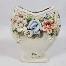 Vintage Handcrafted Cloisonne Ceramic Vase 4.5 Inch Tall Floral