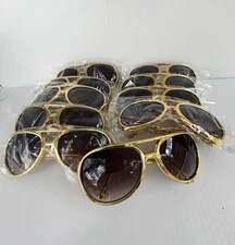ELVIS Style Sunglasses LOT OF 10 PAIR - Gold