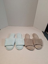Dearfoam Slippers Slip On Woman's 9 Brown/blue Soft Cushion