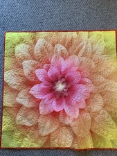 Quilted  Dream Big Dahlial wall hanging  42" X 42"