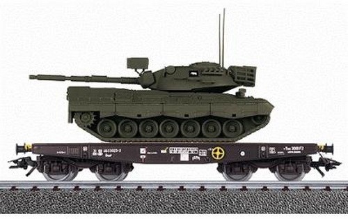 Coche plano Marklin 48723 escala HO Deutsche Bahn con tanque leopardo LN/caja | Condition: Used