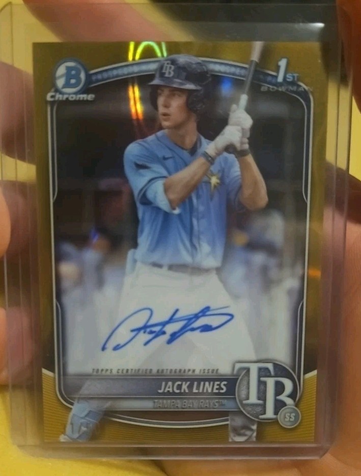 Jack Lines 2025 Bowman Chrome 1st Auto Gold Lava 30 /50