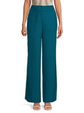 Calvin Klein Women's Straight-Leg Flat-Front Pants Cypress blue Size 4 3087
