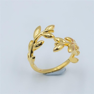 10kt Solid Gold Leaf  Ring | Delicate Open Band Ring for Women.