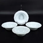 4 Vintage Indiana Glass Harvest Grape Milk Glass Soup Bowls Colony Pattern