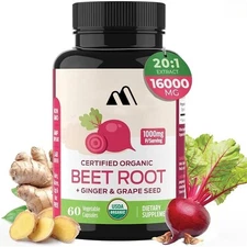 Organic beetroot capsules